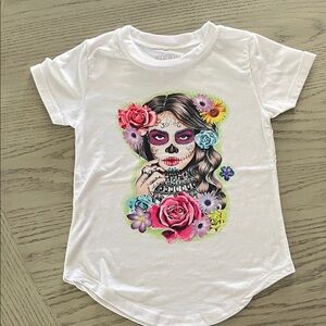 Kids White Graphic T-Shirt